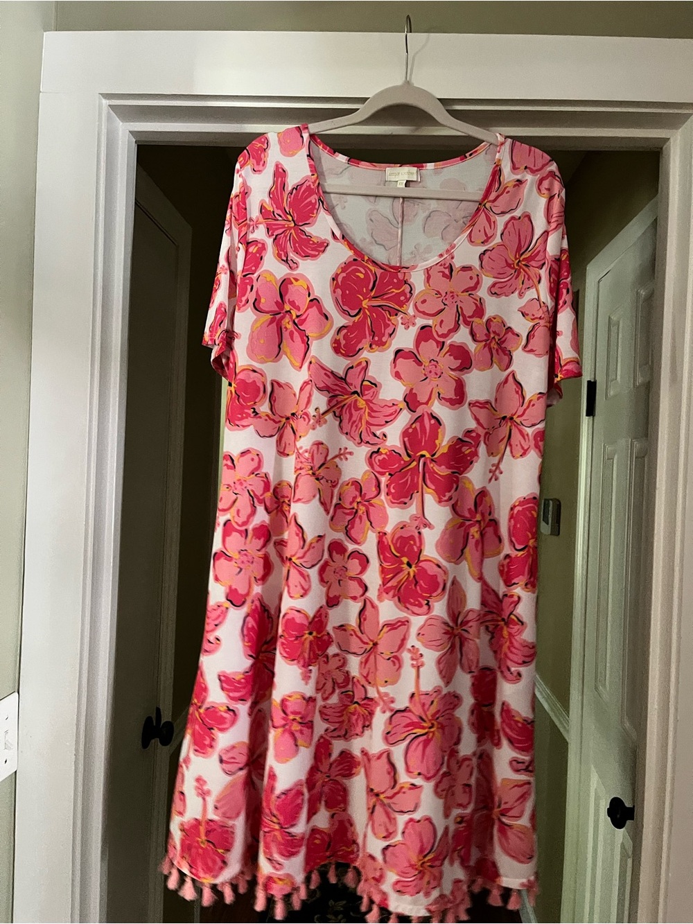 Simply Southern Pink Floral Short-Sleeve Mini Dress